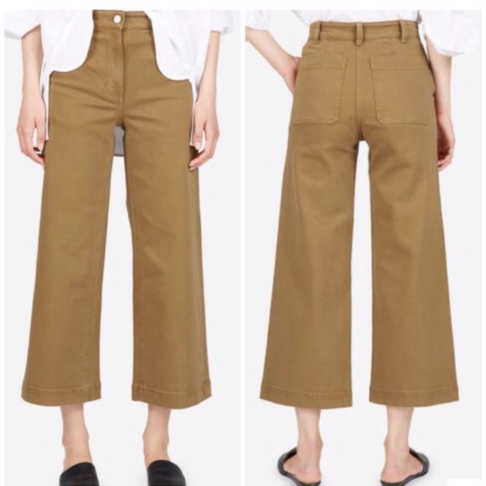 Everlane wide leg crop pants in Ochre size 0